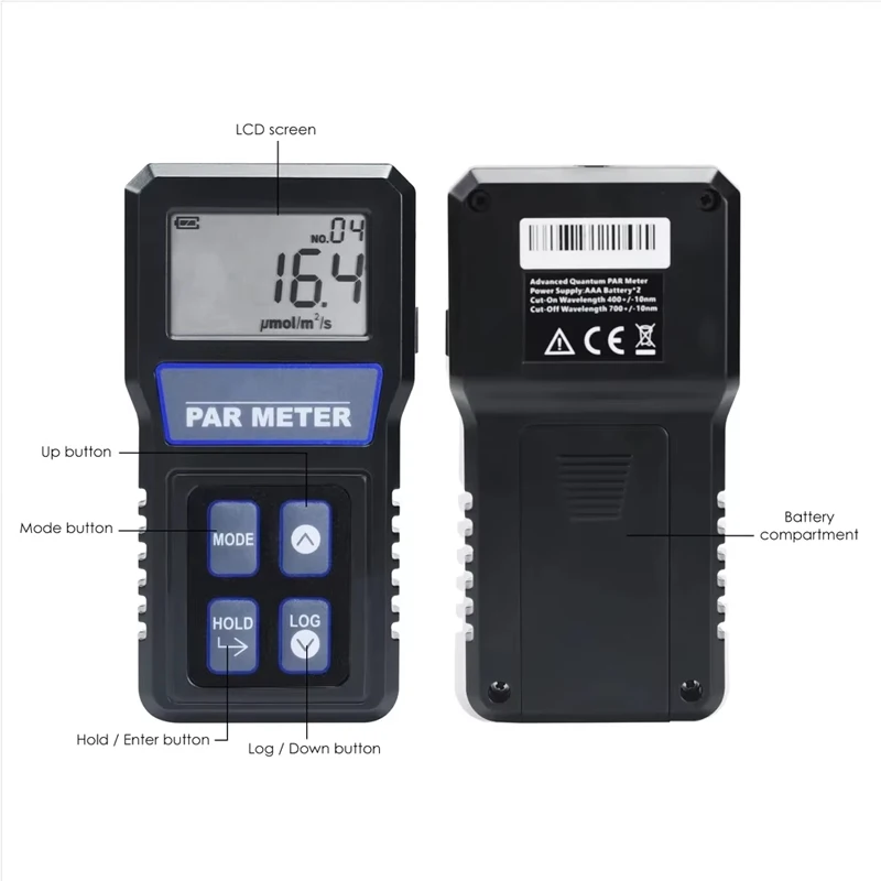 Digital PAR Meter IP68 Waterproof Probe PPFD Tester Full Spectrum Quantum Sensor Photosynthetic Activity For Aquarium Reef Plant