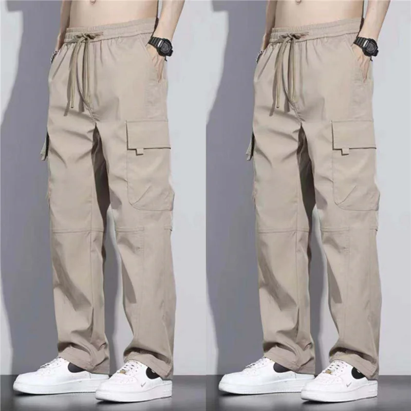 Spring Summer Men's Loose Straight Leg Workwear Trousers Wear Resistant Outdoor Construction Labor Protection Pants