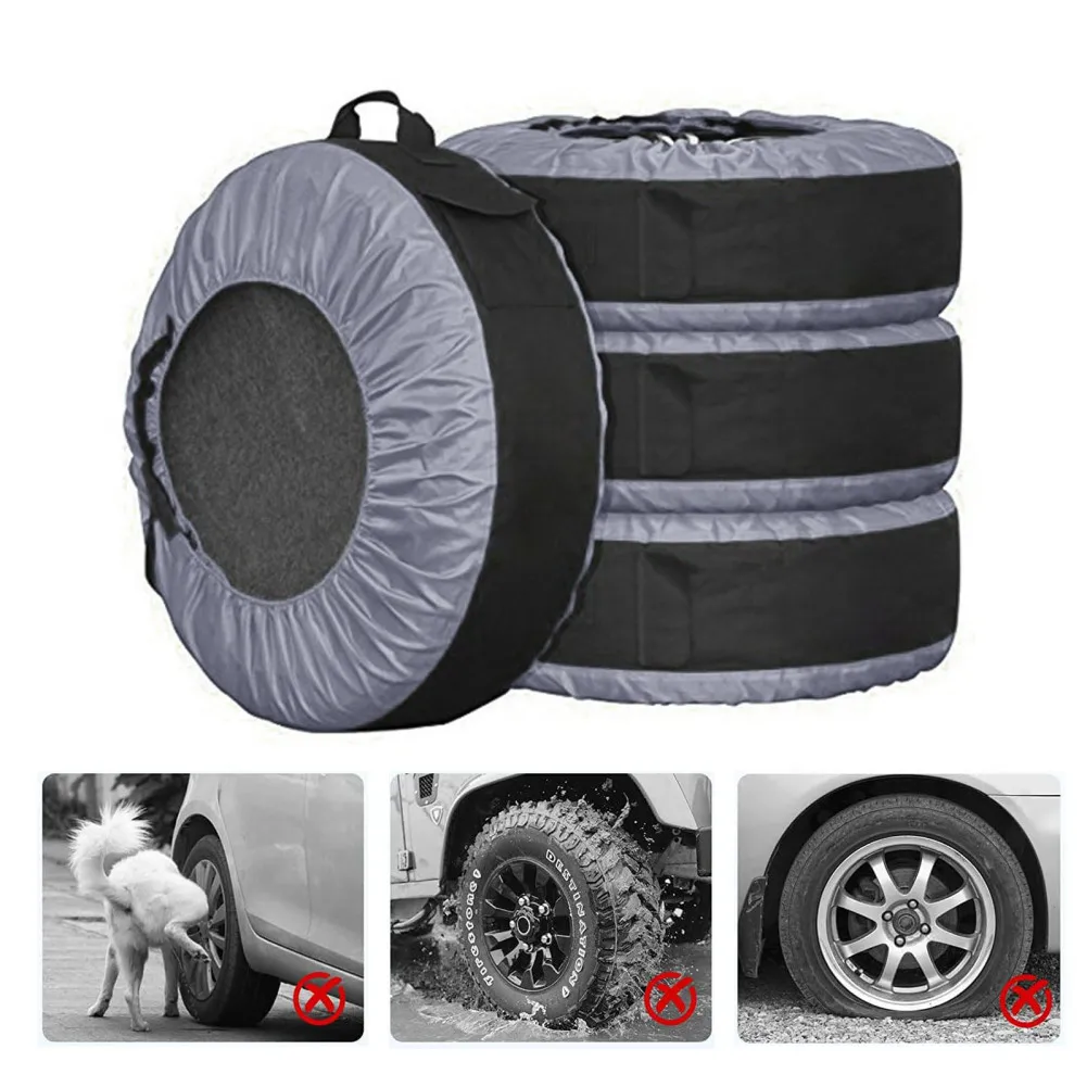 

1Pcs Car Spare Wheel Covers 13-20 Inch Tyre Protector Cover 600D Waterproof Dust-proof Washable Wheel Storage Bags With Handle