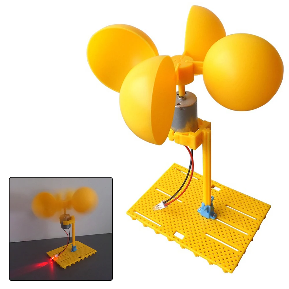 Wind Turbine Generator Kit Brushless Motor Wind Power With Holder Blades DC0.1V-3V Generation Motor Practical High Quality