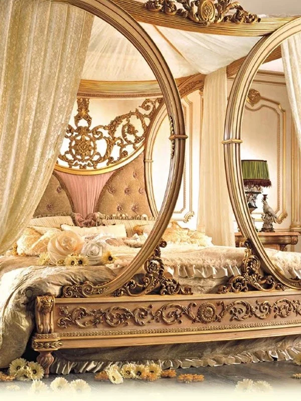 Двуспальная кровать, кровать принцессы, французская роскошь, итальянская кровать-вилла