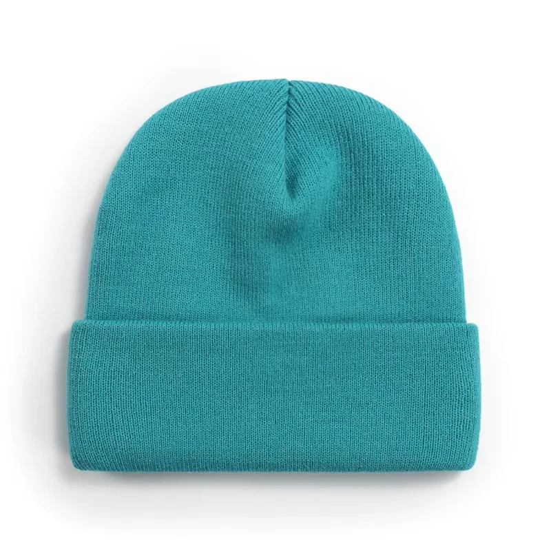 Custom Hat Print Your Own Logo Winter Knitted Keep Warm Cold Cap Unisex Solid Color Hip Hop Crochet Skull Beanie Hats image 4