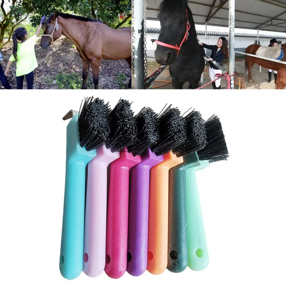 Functional Horse Care Cleaning Brush Hanging Hole Horseshoe Brush Horse Grooming Horseshoe Brush for Indoor