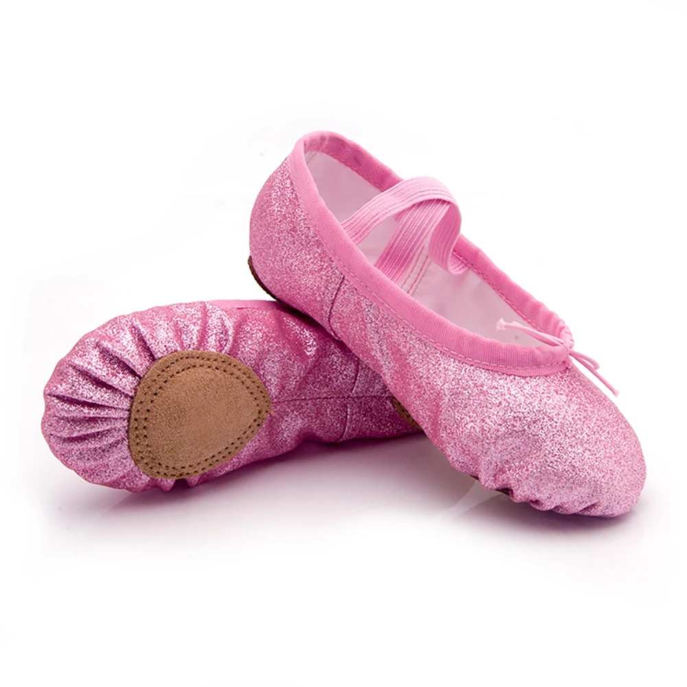 New Ballet Dance Shoes Yoga Gym Flat Slippers Glitter Pink Ballet Dance Shoes For Girls Children Women Teacher