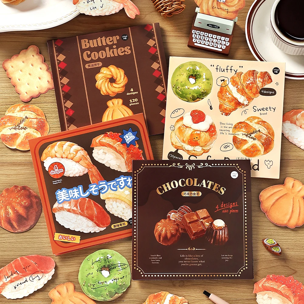 

120 милых конфет-посланий в виде суши-пирожных, материалы для скрапбукинга ручной работы, эстетичная бумага для творчества