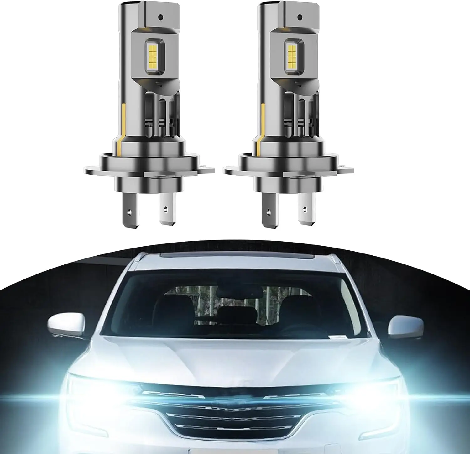 

2 шт. светодиодные лампы H7, алюминиевые противотуманные фары Plug and Play, 12-24 В 28 Вт, автомобильные ближние фары, запасные части для автомобильных ламп 1:1,