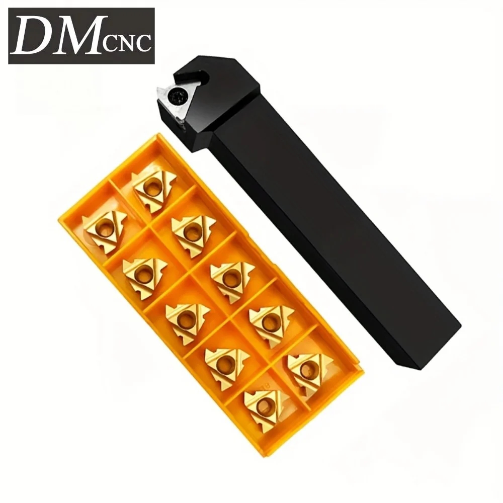 11PCS(1PCS SER2525M22 Threading Tool +10PCS 22ER N60 )Inserts Set for CNC Metal Lathe - Right-Hand Cutting