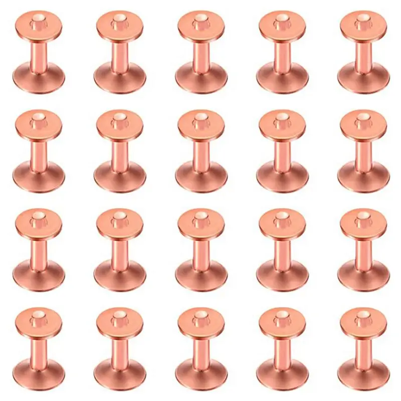 [Superx&KND]50 Sets Copper Rivet Burrs Washer,15/32 Inch Long Leather Copper Rivet Fastener, For Belts Leather DIY Craft Supplie