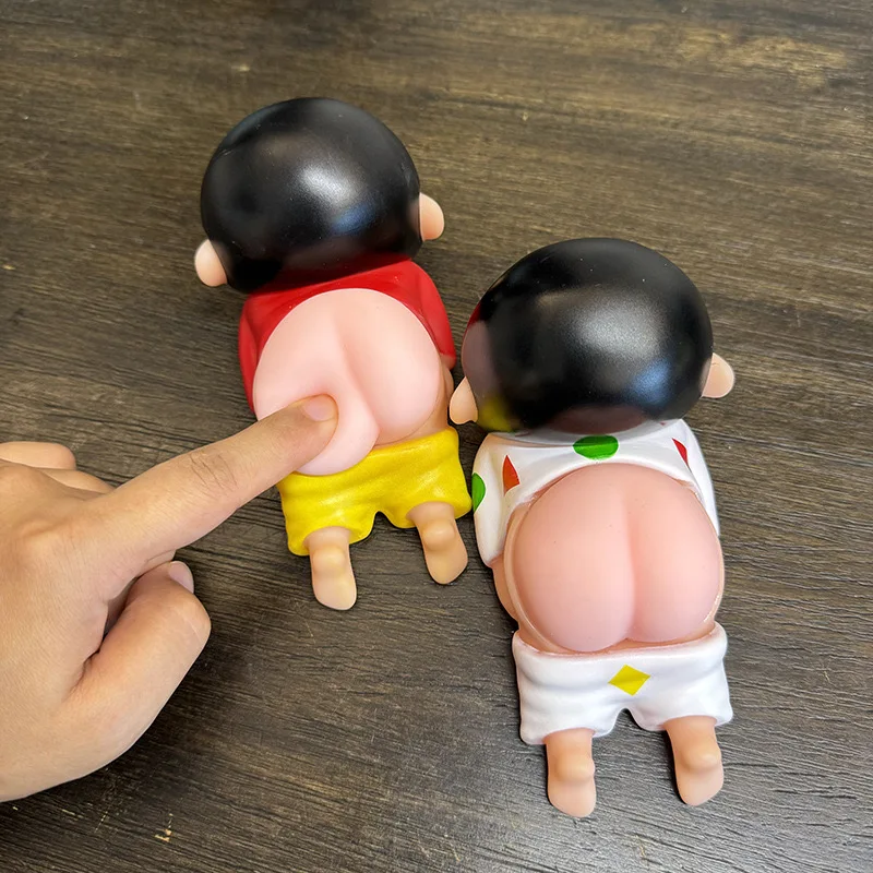 Crayon Shin Chan Anime Figure Funny Shinnosuke Nohara Action Figure Car Desktop Decompression Children Gifts Ornament Toys