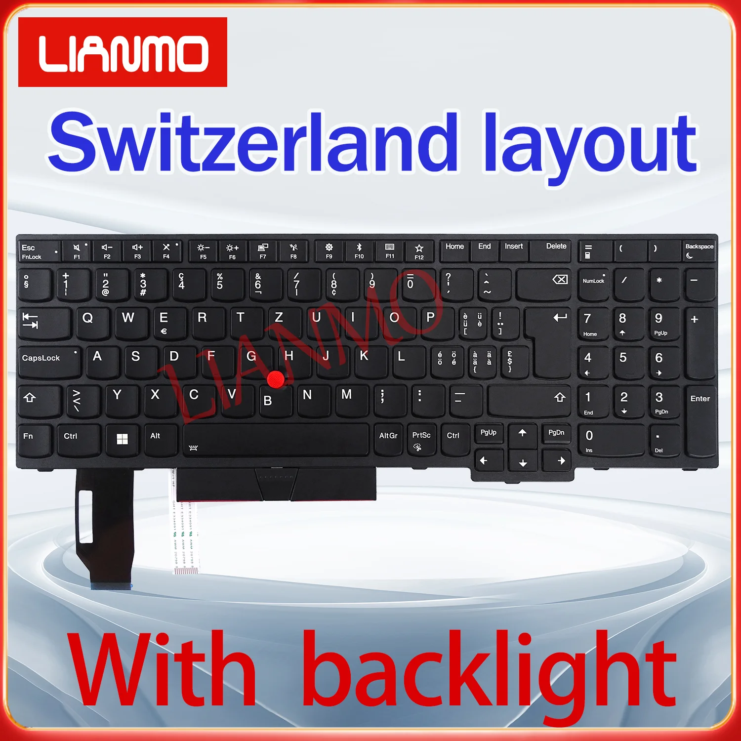 Swedish/Slovenia/Norwegian/Turkish/Switzerland for Lenovo E580 E585 E590 E595 T590 P53S L580 L590 P72 P53 P73 Backligh keyboard
