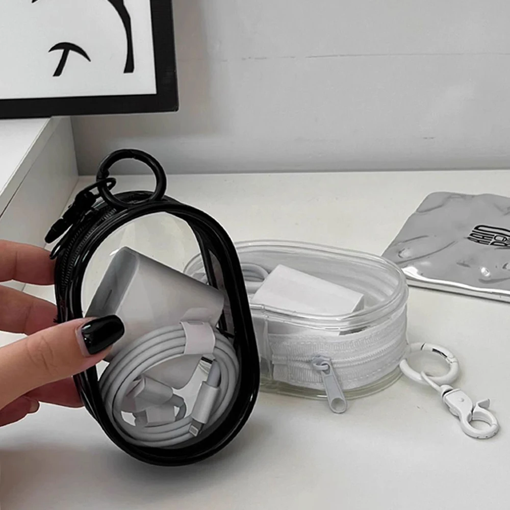 Data cable, charging cable, transparent storage box, portable headphone storage box, multifunctional doll display pendant-mw