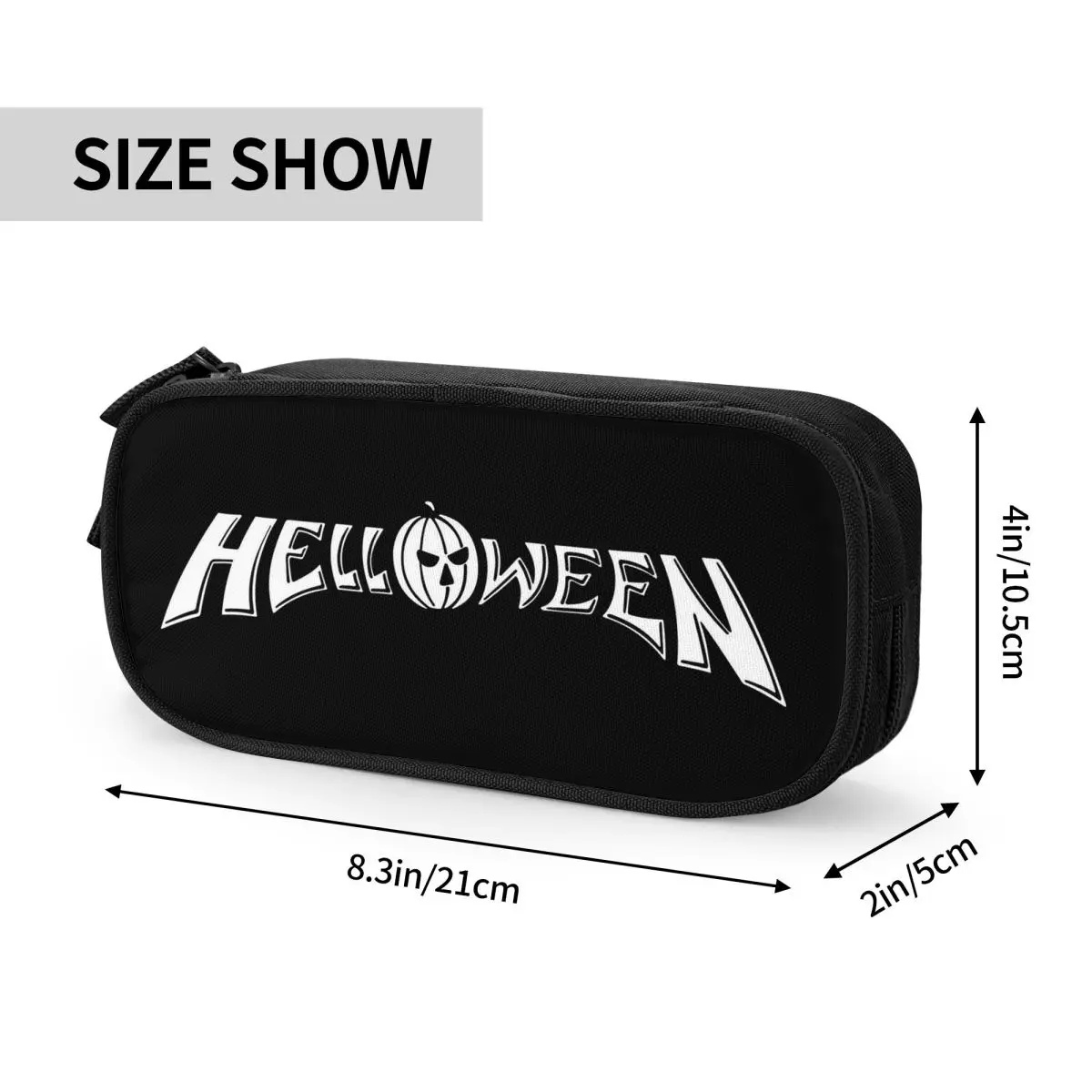 Helloween Rock Band Pencil Cases for Students School Pen Box Pencil Bag Large Capacity Pencil Pouch