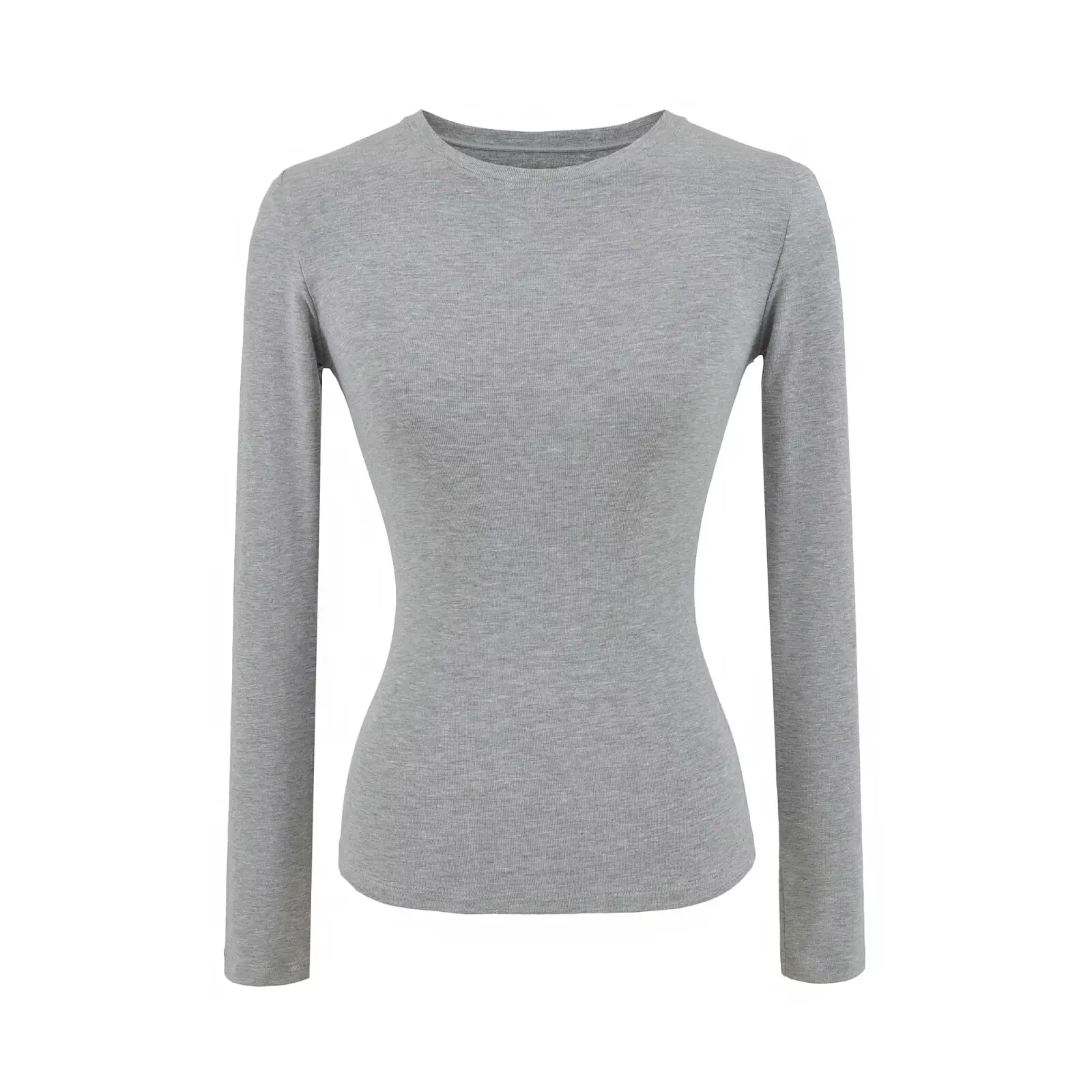 تي شيرت نسائي بقصة ضيقة طويلة Sve مستديرة Ne تي شيرت نسائي بطبقة أساسية irt ملابس داخلية علوية قابلة للتنفس ومريحة وصديقة للبشرة...