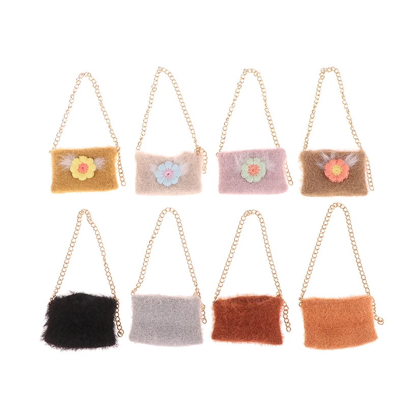 1/6 Doll Simulation Knitting Shoulder Bag Crossbody Bag Labubu Doll Mini Bags Kawaii Plush Dolls Clothes Accessories