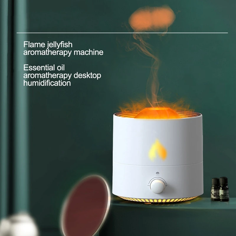 محاكي لهب ناشر زيوت عطرية للعلاج بالروائح ، تخفيف التوتر ، مرطب هواء برائحة الدخان ، من من إنتاج قنديل البحر