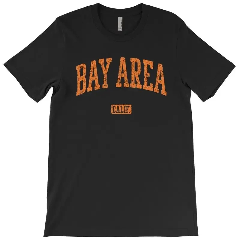 Vintage Bay Area California T Shirt Men Retro Athletic Style Soft Cotton Classic GifT