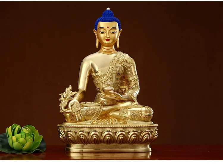 GOOD quality Gilding Buddha statue Asia Thailand Nepal Tibet temple bless safe healthy good luck Medicine Pharmacist Buddha