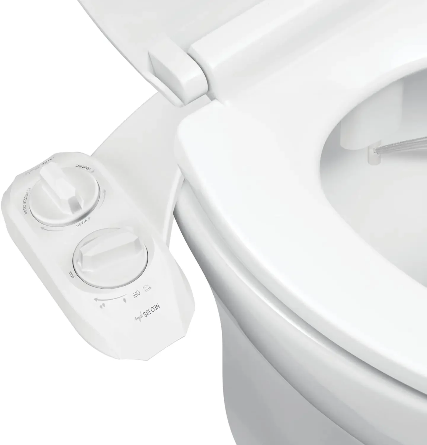 LUXE Bidet NEO 185 Plus - Only Patented  Attachment for Toilet Seat, Innovative Hinges to Clean, Slide-in Easy Install, Adv