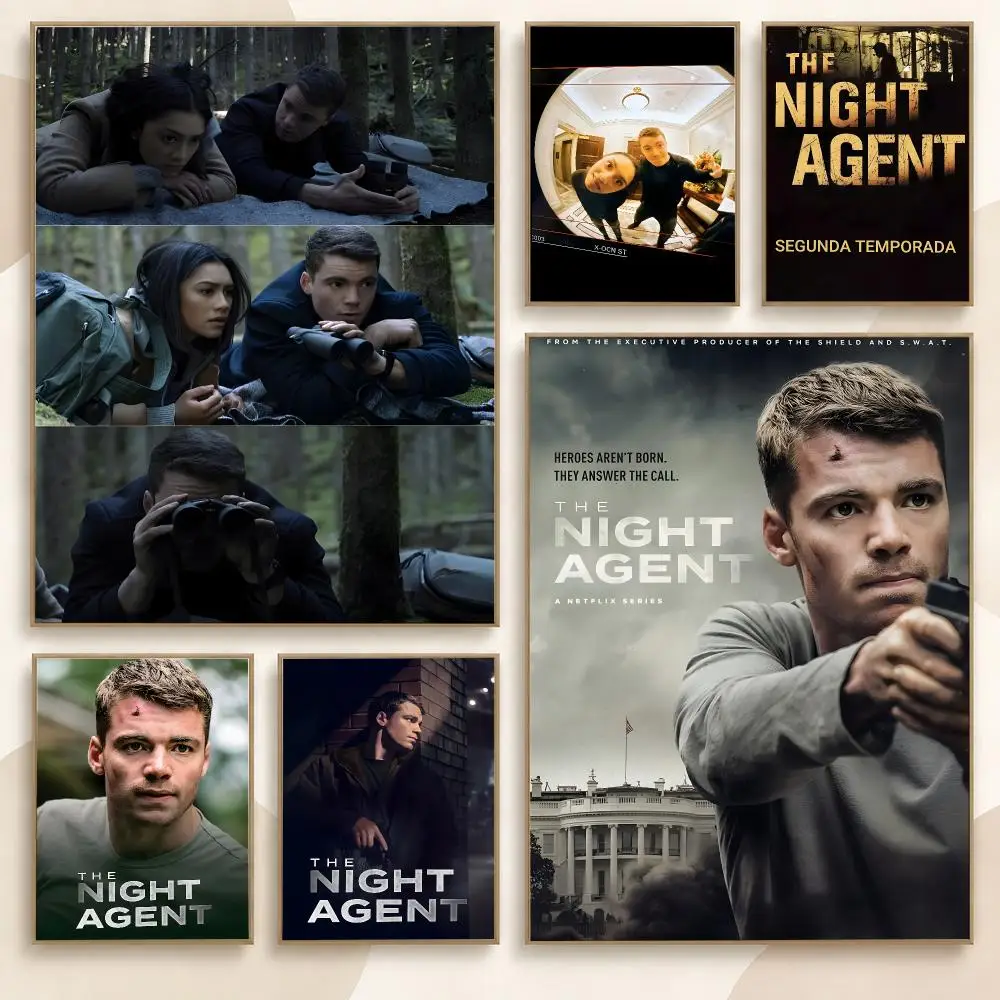 The Night Agent Spy Thriller Series Intense Action Poster Contemporary Wall Art Print for Bedroom & Living Room, Unframed