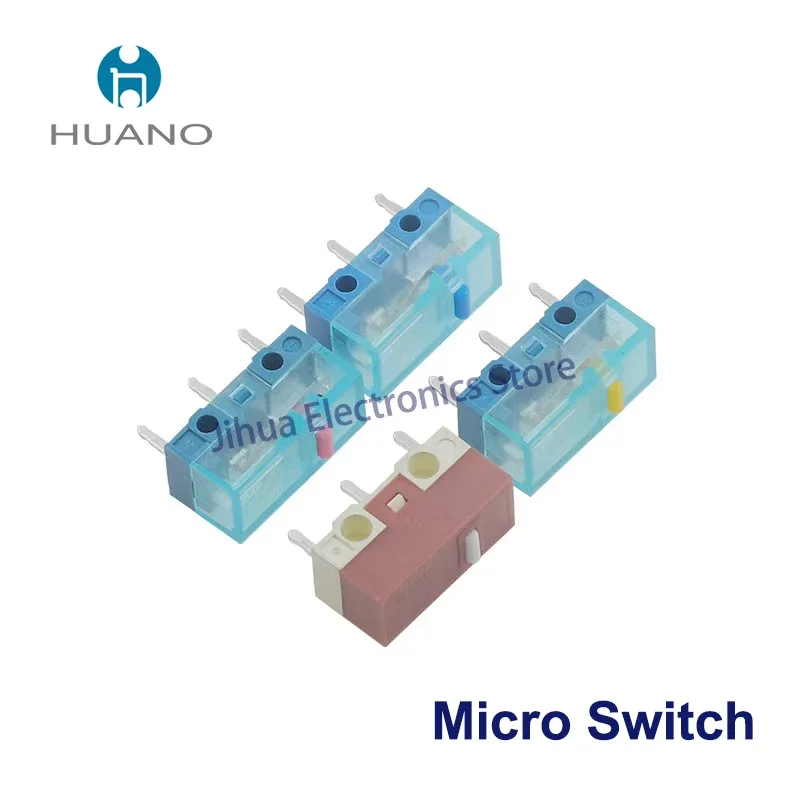HUANO New Mouse Micro Switch Button Transparent blue Shell Pink Blue Yellow Dot 80 Millions Lifetimes Computer Mouse
