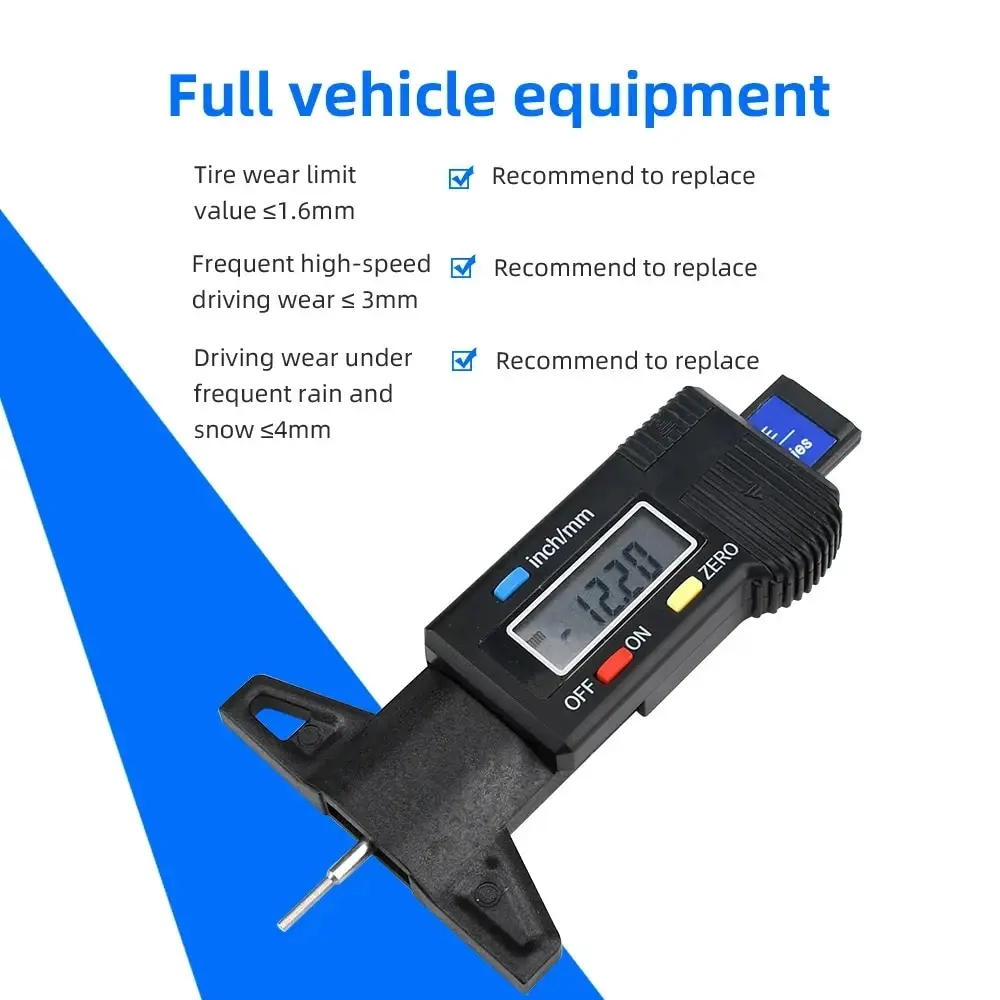 1 PC Electronic Digital Tread Vernier Caliper Depth (Automotive Tyre) Measuring Device LCD For 0 - 25 MM Measuring Tool