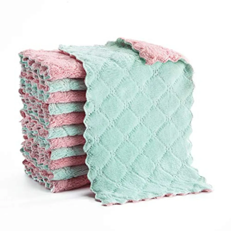 

Microfiber Cleaning Cloth, Kitchen Towels, Double-Sided Microfiber Towel Lint Free Highly Absorbent Multi-Purpose Dust and Dirt