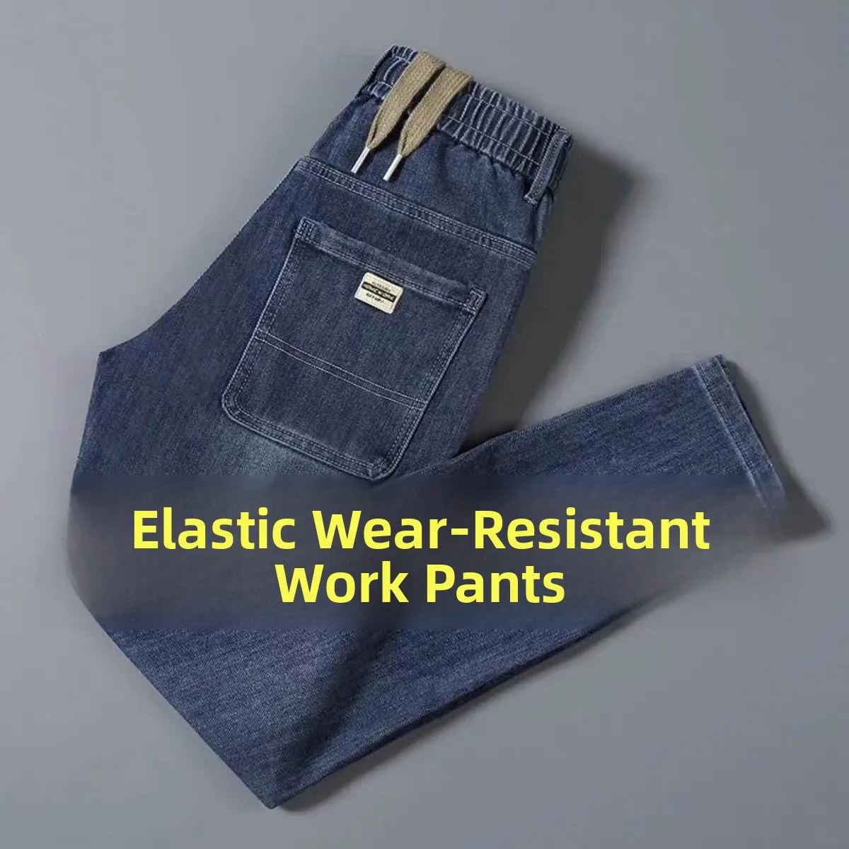 Elastic Workwear Jeans Men's Loose Fit Straight Leg Autumn Winter New Style Casual Long Trousers Wear Resistant Men's Pants