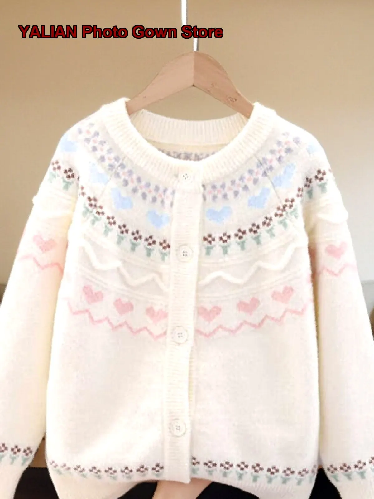 Girls Cardigan Kids Autumn Winter Round Neck Knit Top Stylish Older Kids