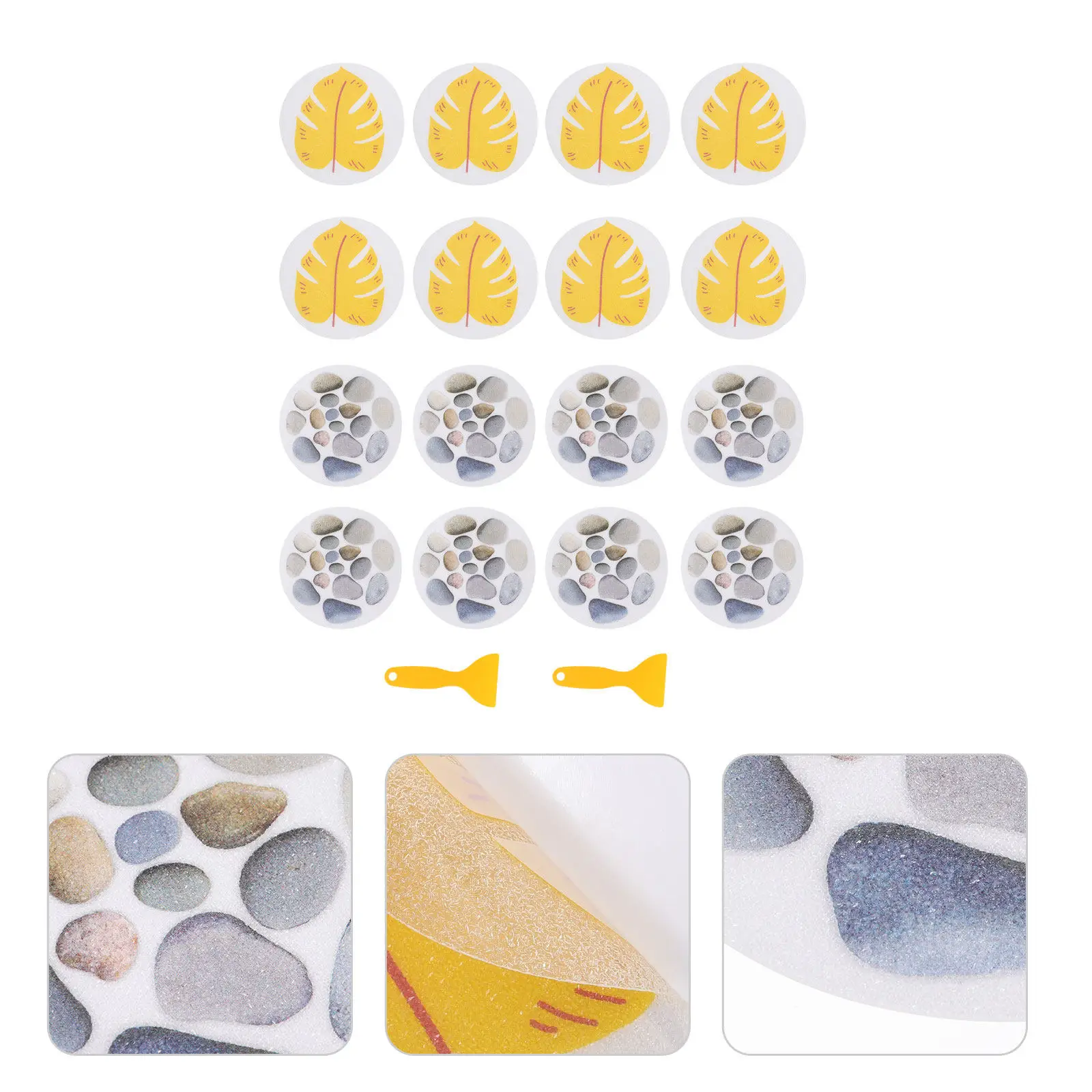 

2Sets Lovely Bathroom Anti-Slip Stickers for Bathtub Premium Material Easy Stick Remove No Residue Fun Enlightenment Bath