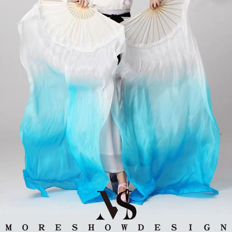 ベリーダンスアクセサリー グラデーションカラー ファン イミテーションシルク素材 ベール ダンス衣装アクセサリー ステージパフォーマンス練習用