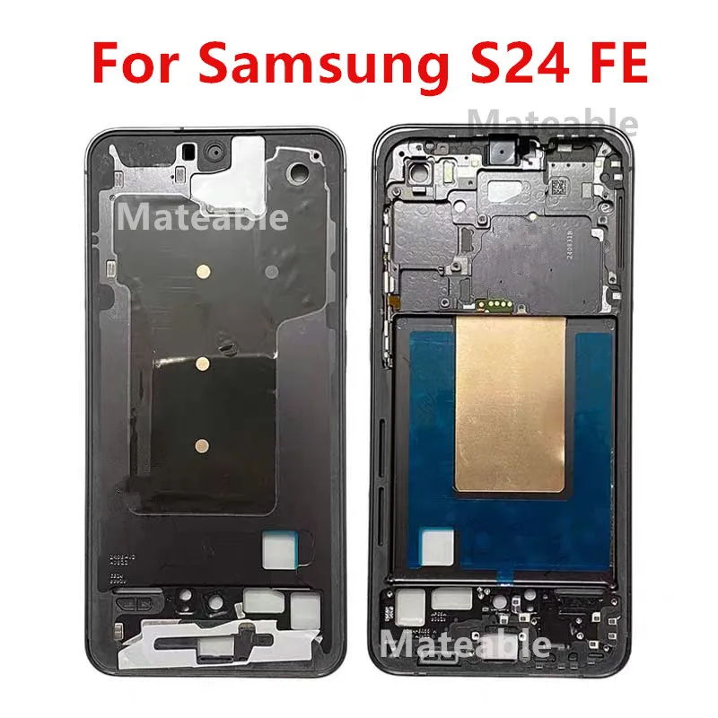 S24FE For Samsung Galaxy S24 FE S721 Middle Frame Housing Board LCD Faceplate Bezel Replace Repair Parts + Side Buttons