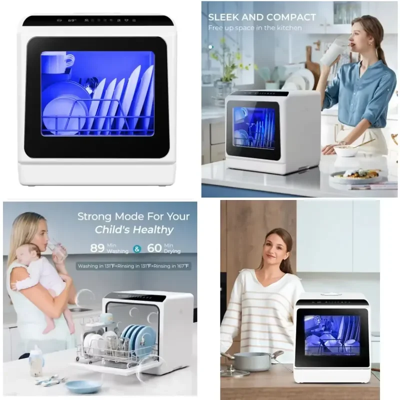 Mini Lavavajillas Portátil de  - Countertop Dishwasher Mini Compact reseña y precio