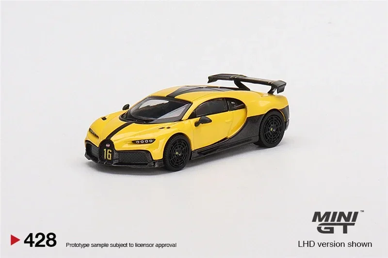 

MINI GT 1:64 Bugatti Chiron Pur Sport Желтая литая под давлением модель автомобиля с левым рулем