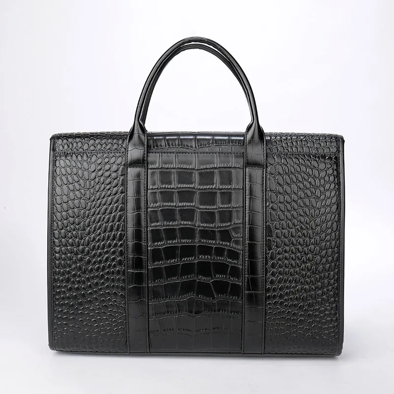 Sacs pour ordinateur portable en alligator pour hommes, cuir de vache véritable, étui à bombes, marque de luxe, sacs à main pour hommes, sac d'ordinateur Messenger 14 pouces, nouveau, 2023