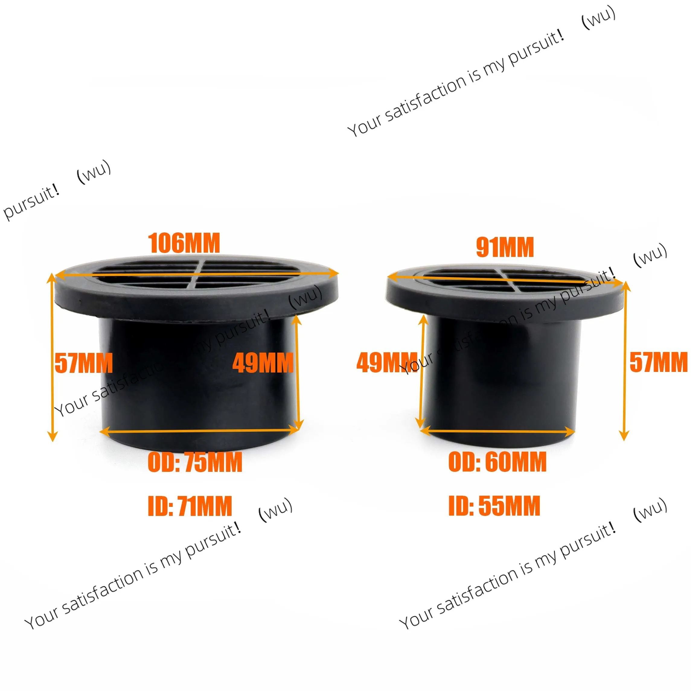 60Mm/75mm, Diesel Heater Vent, Outlet Flat Round Rotatable Connector