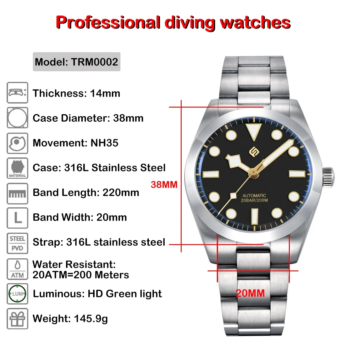 LIGE TERAMI Top Brand Luxury Mechanical Watch Simple Casual Sport Men\'s Watches Fashion Waterproof Luminous Automatic Clocks+Box