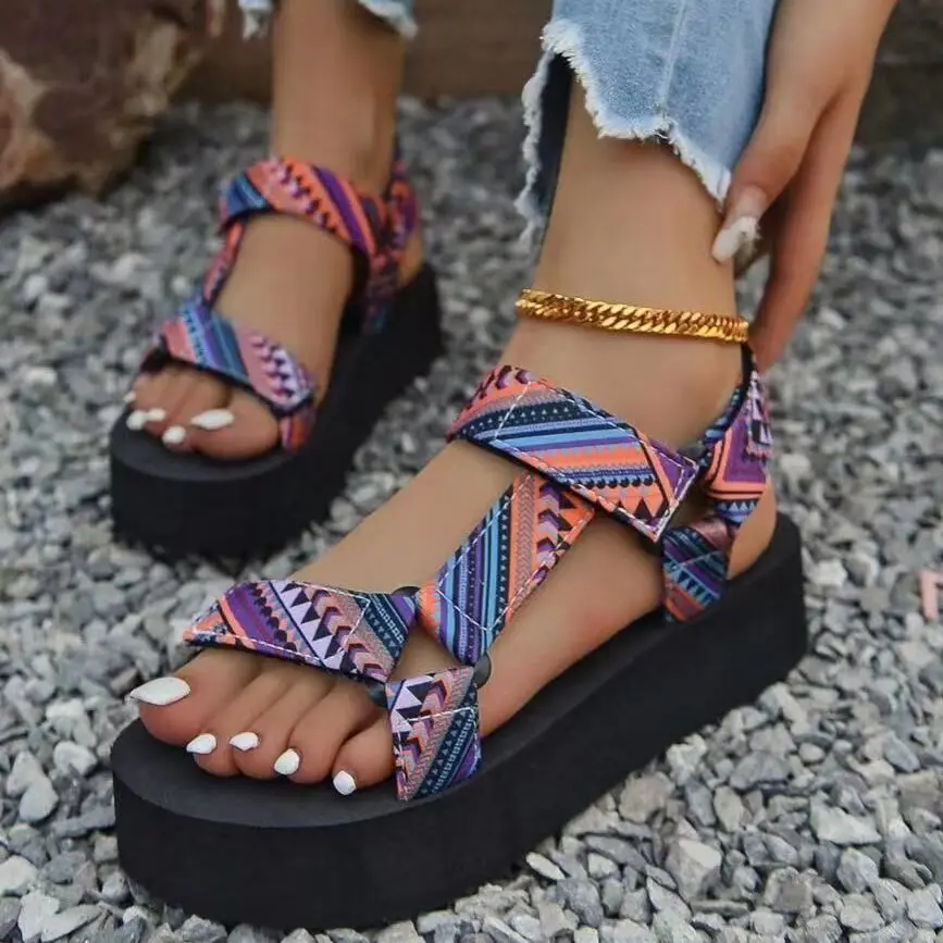 

Faionable Thi Bot Sandals Women's oes Ethnic Sle Summer Beach oes Повседневная удобная дышащая обувь без шнуровки