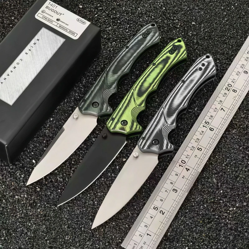 BM1401 Outdoor Camping Survival Folding Knife Dual-Colored G10 Handle Portable Pocket Fishing Survival Fruit Knives EDC Tools