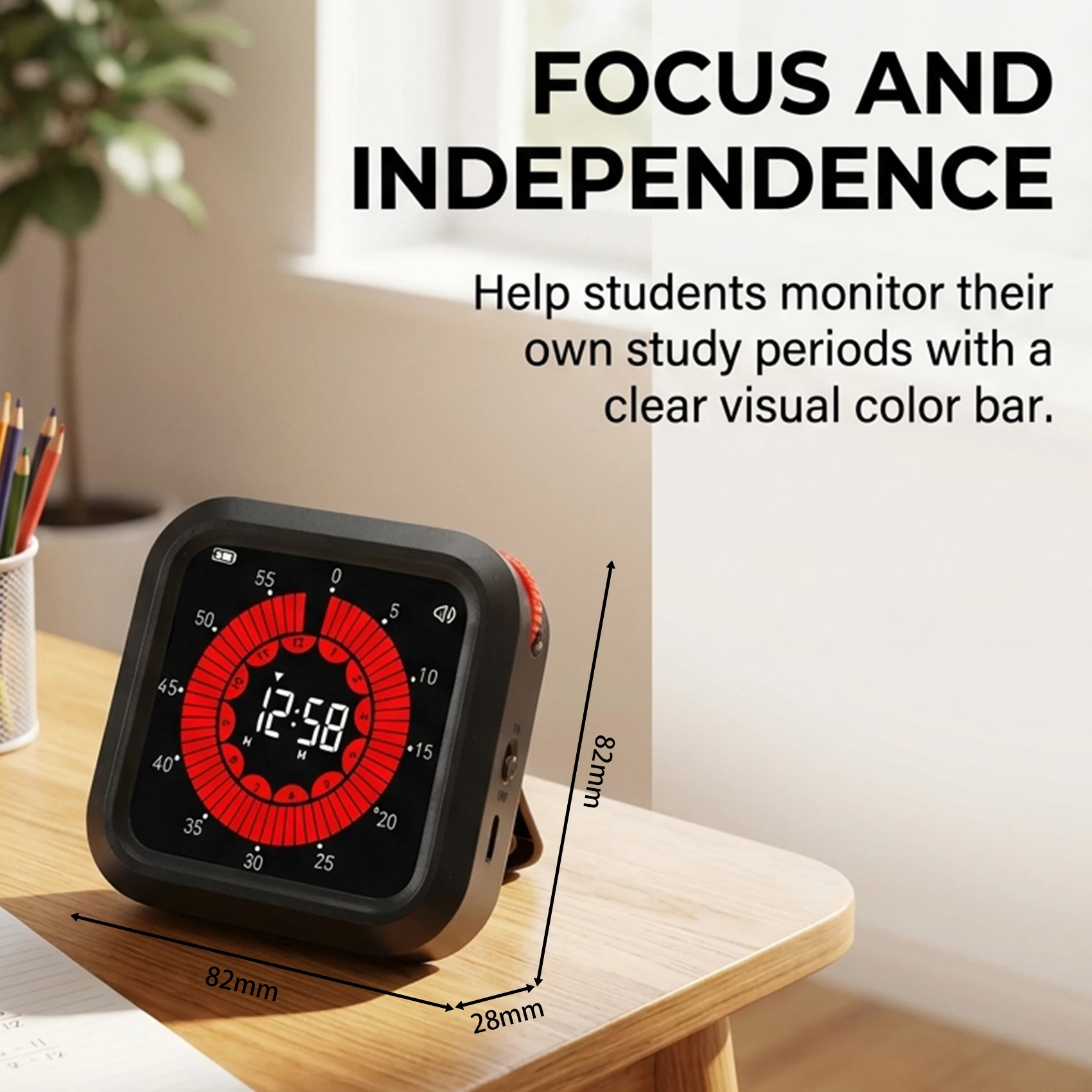 Hot Sale-Rainbow Visual Progress Bar Timer Single Learning Self-Check-In Kitchen Baking Fitness Timer For Organizational Tools