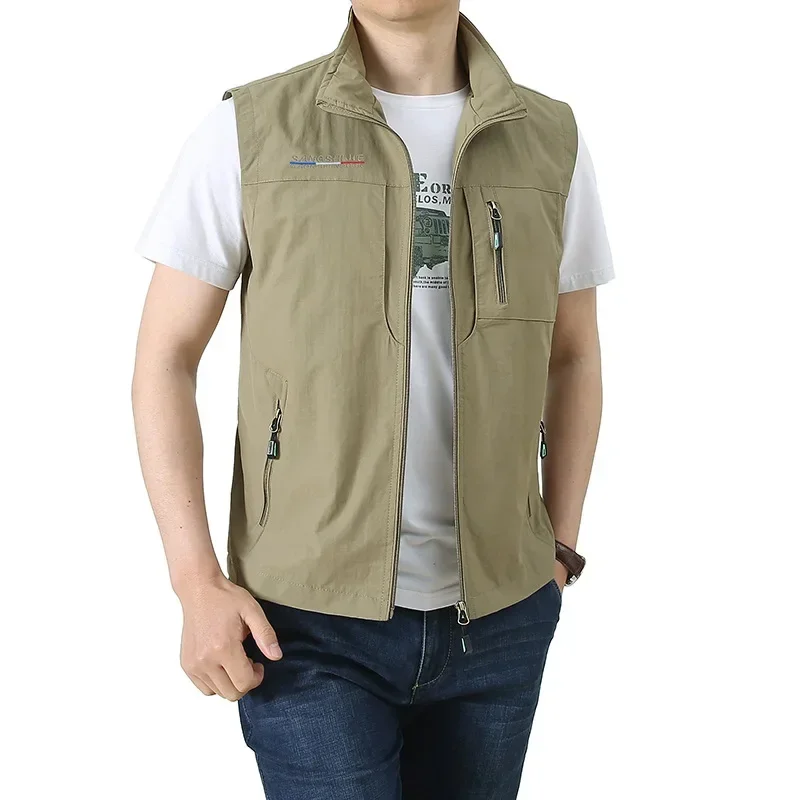 Spring and Autumn New Leisure Vest Men's Outdoor Standing Collar Fishing Photography Advertising Vest