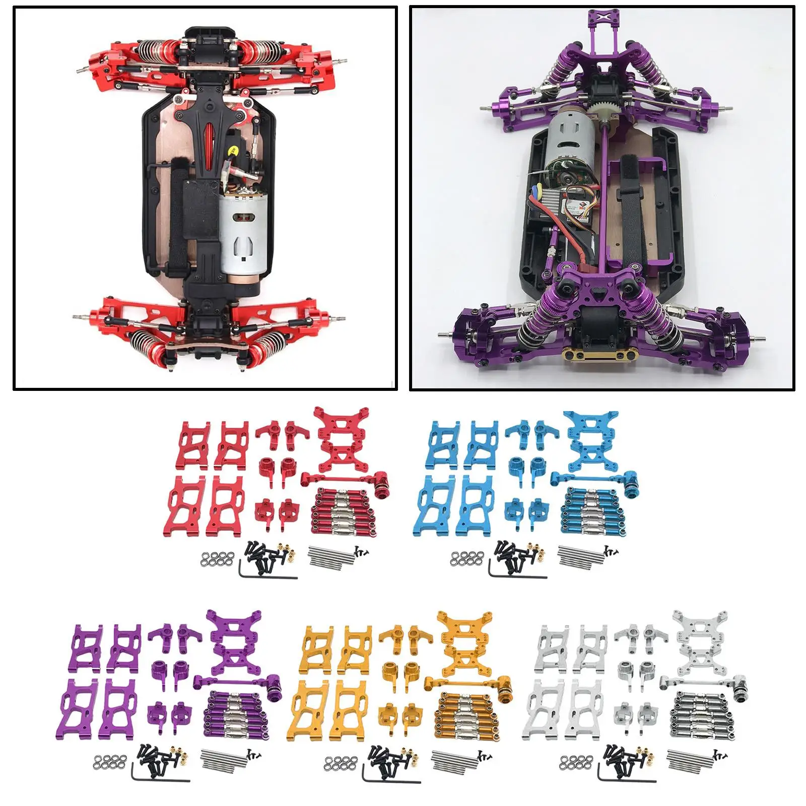 9 Types Metal Upgrade Parts Kit for WLtoys RC Car Truck Bearing Front/Rear Shock Mounts Accessories