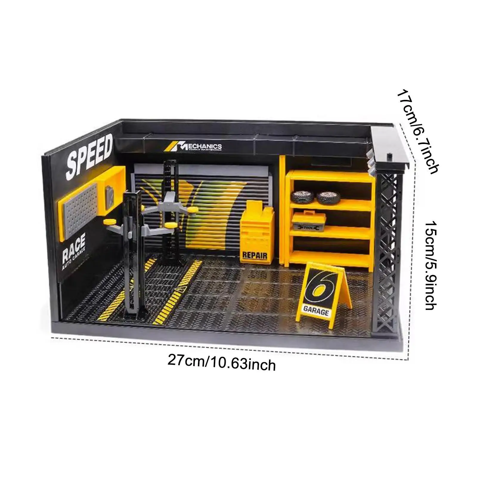 1/24 자동차 차고 디오라마 모델, 수리점 모델, 가정용 디오라마