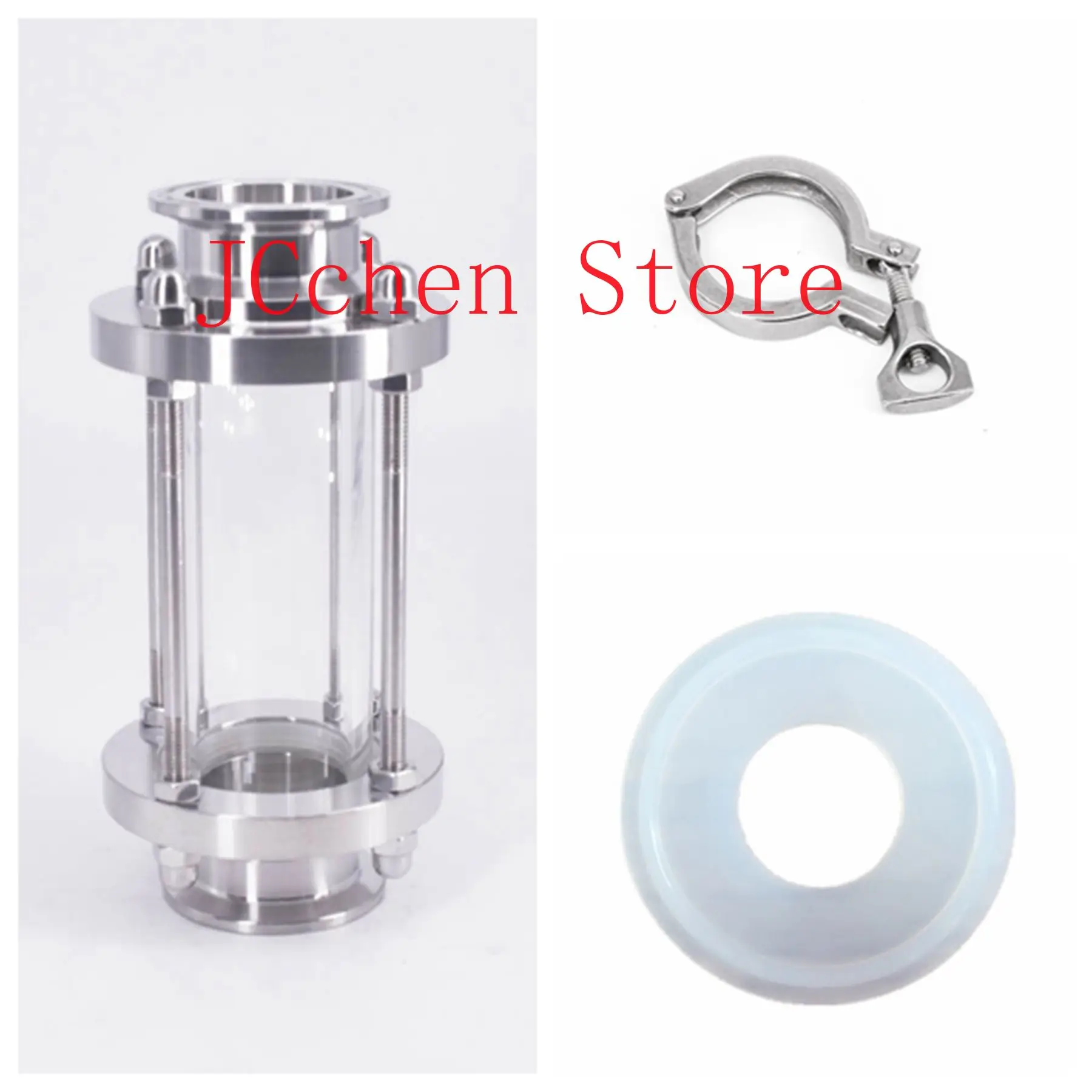 

A Set Fit 38mm Pip Diopter 1.5" Tri Clamp K50.5mm With Gasket SUS 304 Stainless Steel Sanitary Flow Sight Glass Homebrew Beer