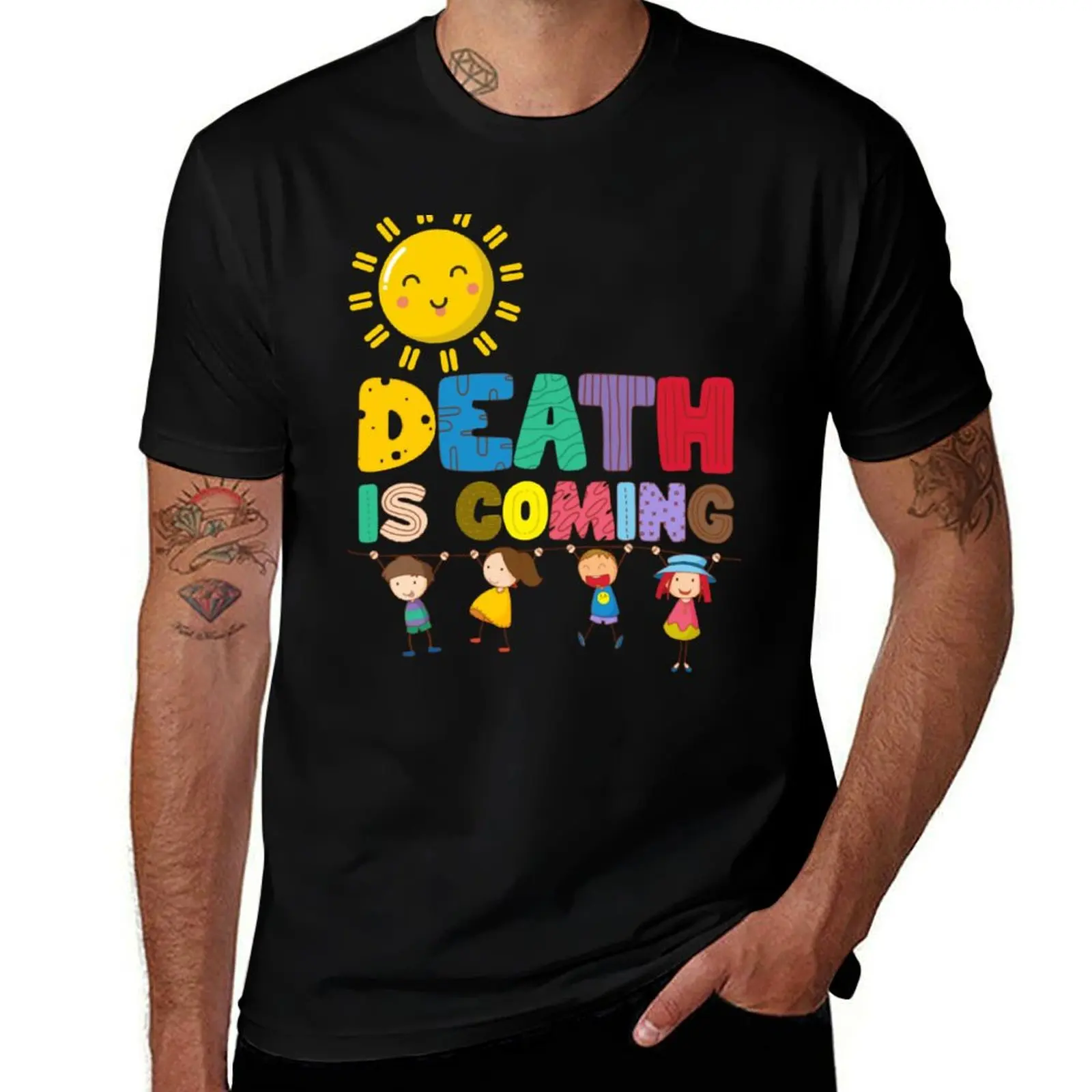 

DEATH IS COMING T-Shirt customs blanks sports fans men clothings