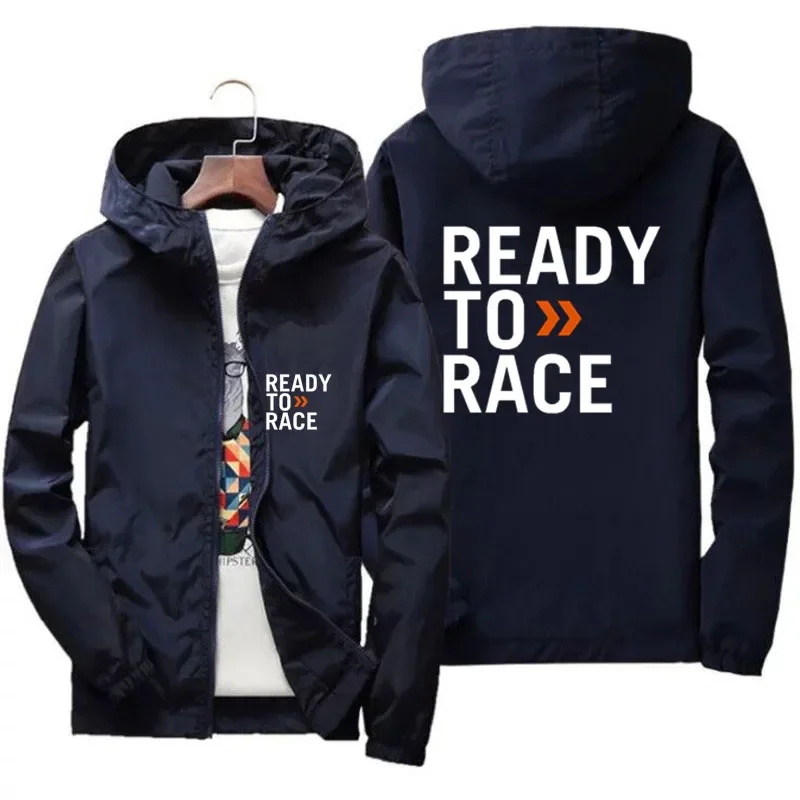 Men's Ready To Race Enduro Cross Motocross Bitumen Bike Life Pilot Coat Thin Windbreaker Bomber Hooded Jacket Male Sport S-7XL