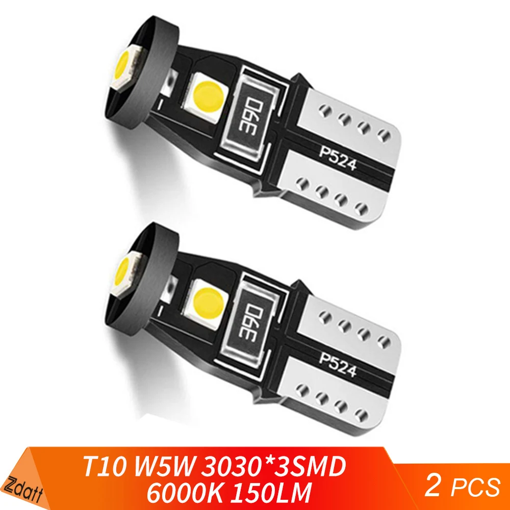 

2PCS Car Interior Bulb W5W T10 LED 3030 3SMD Canbus Error Free 12V 194 168 Map Dome Lights Parking Light Auto Signal Lamp