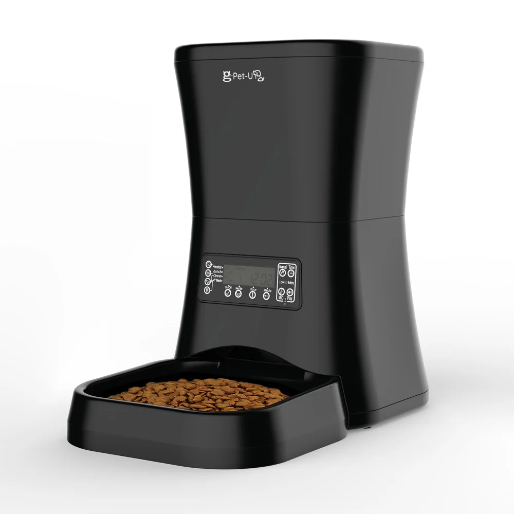 

Hot Sell High Quality Custom Eco-Friendly Plastic Robot Pet Food Charge & Battery Powered Slow Automatic Dog & Cat Bowls Feeder