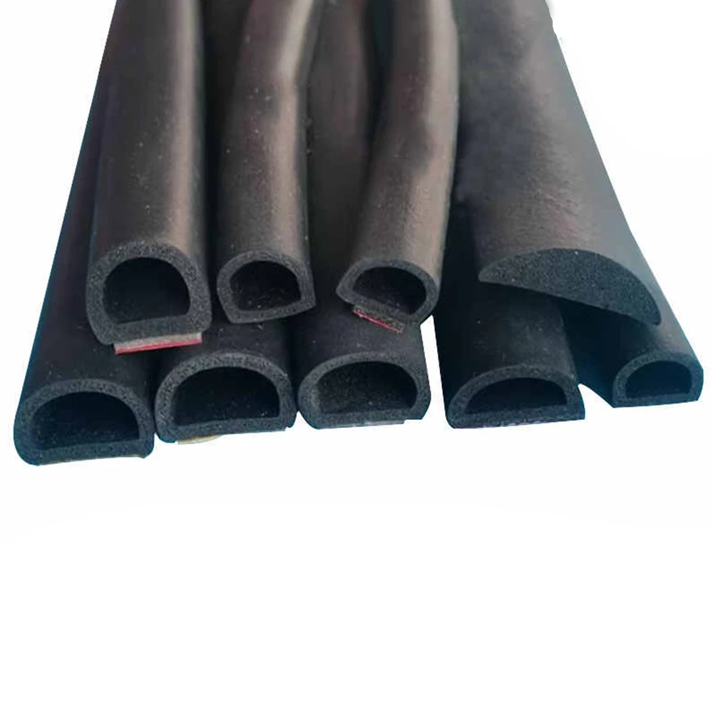 1-8 Meter D-Type Hollow Self-Adhesive Sealing Strip With Single-Sided Adhesive EPDM Foam Strip Distribution Box Sponge Strip