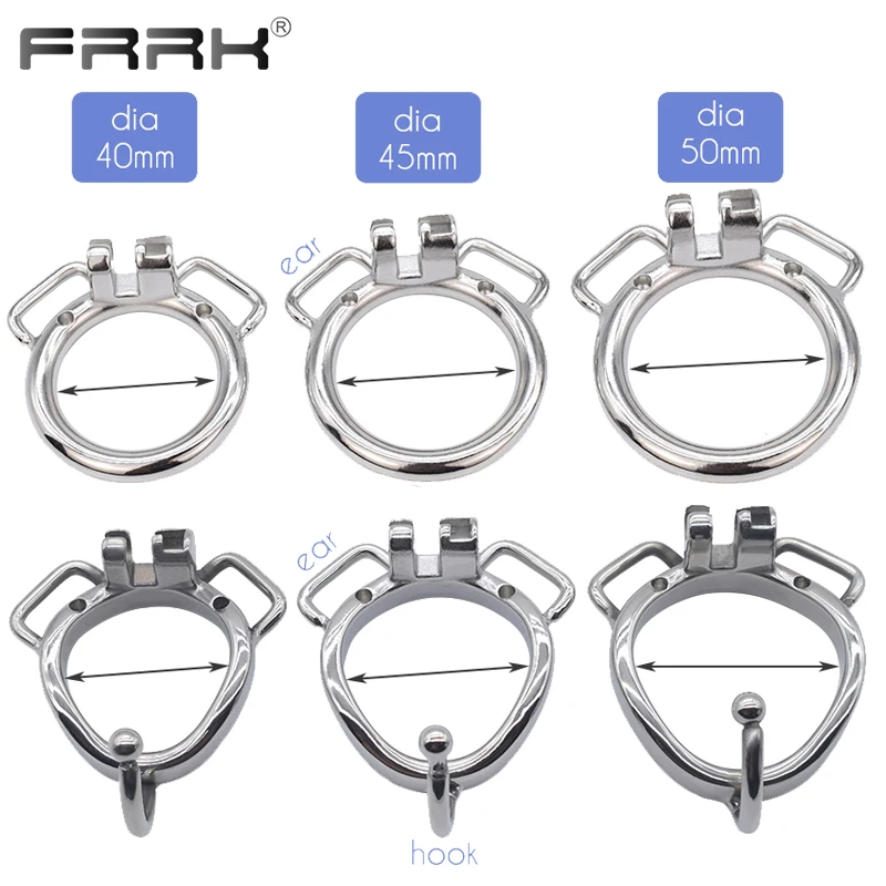 FRRK Male Chastity Cock Cage with Urethral Tube Penis Plug Stainless Steel Catheter Cock Rings Metal Bondage Sex Toys for Man