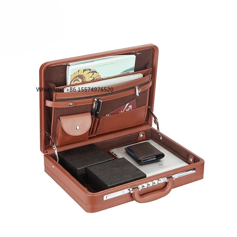 Sellingbriefcase, business suitcase, retro password box, file box, computer bag, cash box, certificate storage, leather case.